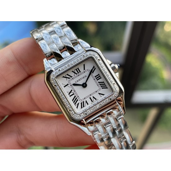 Cartier-Panthere Secrete De Ladies Dial 27mm SS/SS White AF Quartz