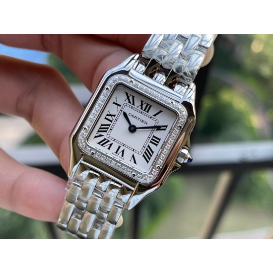 Cartier-Panthere Secrete De Ladies Dial 27mm SS/SS White AF Quartz