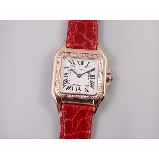 Cartier-Panthere Secrete De Ladies 27mm Dia RG/LE White Dial 8848F Swiss Qtz