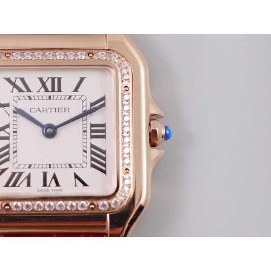 Cartier-Panthere Secrete De Ladies 27mm Dia RG/LE White Dial 8848F Swiss Qtz