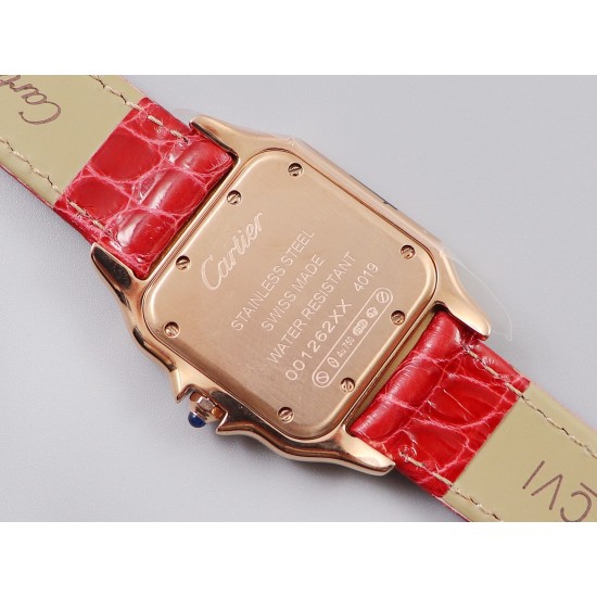 Cartier-Panthere Secrete De Ladies 27mm Dia RG/LE White Dial 8848F Swiss Qtz