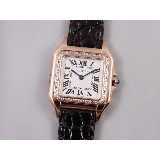 Cartier-Panthere Secrete De Ladies 27mm Dia RG/LE White Dial 8848F Swiss Qtz