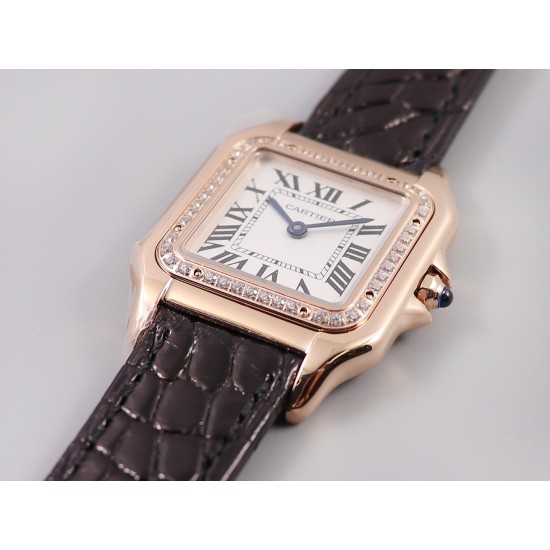 Cartier-Panthere Secrete De Ladies 27mm Dia RG/LE White Dial 8848F Swiss Qtz