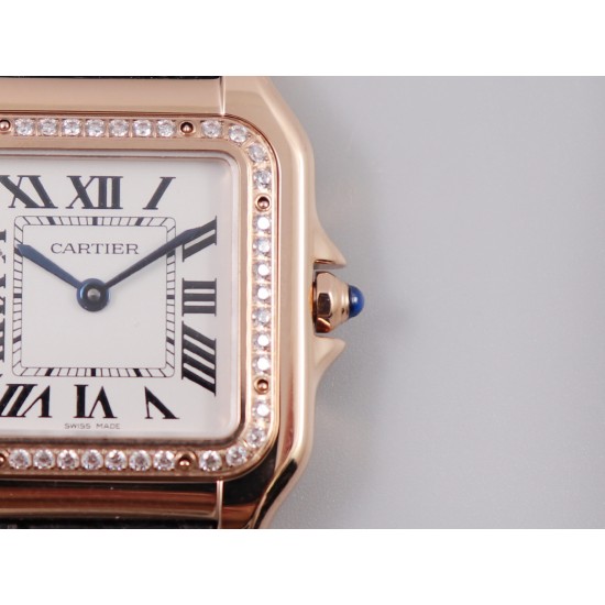 Cartier-Panthere Secrete De Ladies 27mm Dia RG/LE White Dial 8848F Swiss Qtz