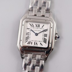 Cartier-Panthere Secrete De Ladies 27mm SS/SS White 8848F Swiss Qtz