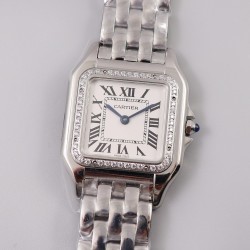 Cartier-Panthere Secrete De Ladies 27mm Dia SS/SS White Dial 8848F Swiss Qtz
