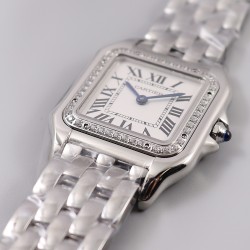 Cartier-Panthere Secrete De Ladies 27mm Dia SS/SS White Dial 8848F Swiss Qtz