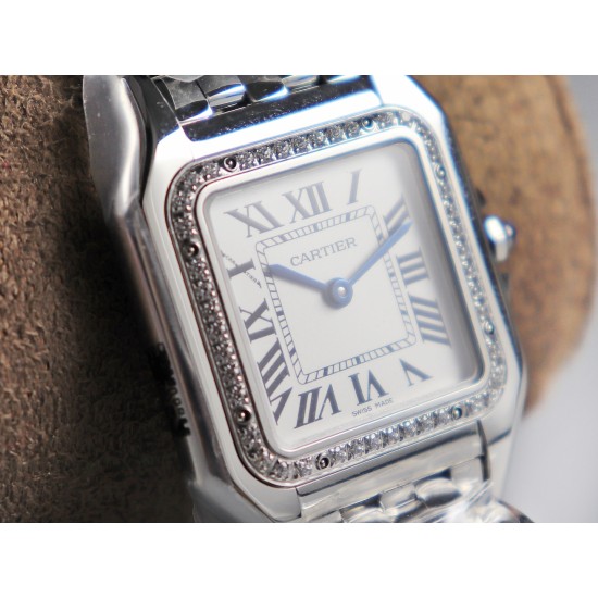 Cartier-Panthere Secrete De Ladies 27mm Dia SS/SS White Dial 8848F Swiss Qtz
