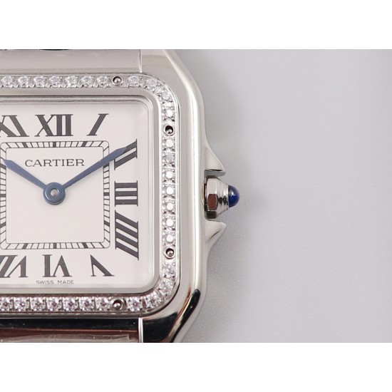 Cartier-Panthere Secrete De Ladies 27mm Dia SS/SS White Dial 8848F Swiss Qtz