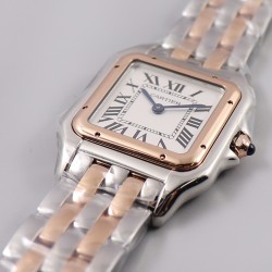 Cartier-Panthere Secrete De Ladies 27mm RG/SS White Dial 8848F Swiss Qtz