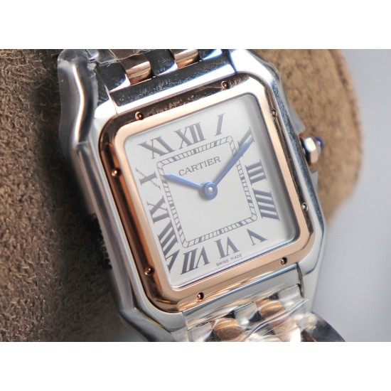 Cartier-Panthere Secrete De Ladies 27mm RG/SS White Dial 8848F Swiss Qtz