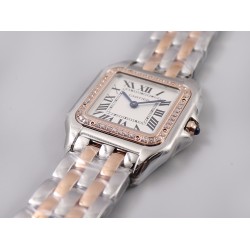 Cartier-Panthere Secrete De Ladies 27mm Dia RG/SS White Dial 8848F Swiss Qtz