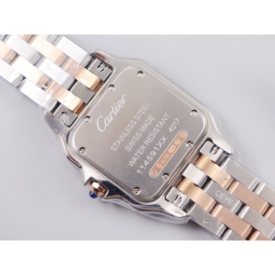 Cartier-Panthere Secrete De Ladies 27mm Dia RG/SS White Dial 8848F Swiss Qtz