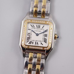 Cartier-Panthere Secrete De Ladies 27mm Dia YG/SS White Dial 8848F Swiss Qtz