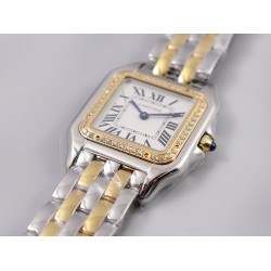Cartier-Panthere Secrete De Ladies 27mm Dia YG/SS White Dial 8848F Swiss Qtz