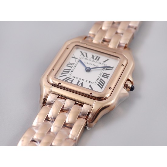 Cartier-Panthere Secrete De Ladies 27mm RG/RG White Dial 8848F Swiss Qtz