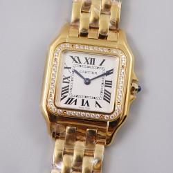 Cartier-Panthere Secrete De Ladies 27mm Dia YG/YG White Dial 8848F Swiss Qtz