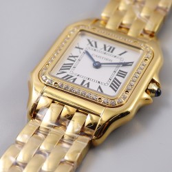 Cartier-Panthere Secrete De Ladies 27mm Dia YG/YG White Dial 8848F Swiss Qtz