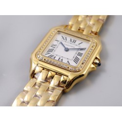 Cartier-Panthere Secrete De Ladies 27mm Dia YG/YG White Dial 8848F Swiss Qtz