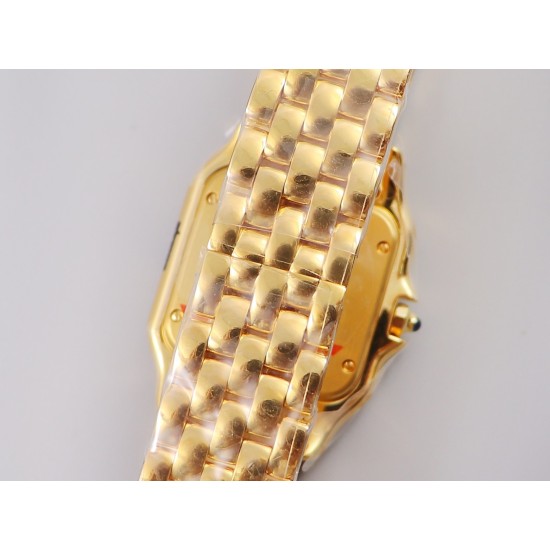 Cartier-Panthere Secrete De Ladies 27mm Dia YG/YG White Dial 8848F Swiss Qtz