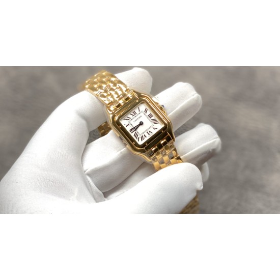 Cartier-Panthere Secrete De Ladies 27mm YG/YG White AF Quartz