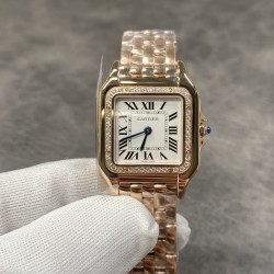 Cartier-Panthere Secrete De Ladies Small 22mm Dia RG/RG White AF Quartz