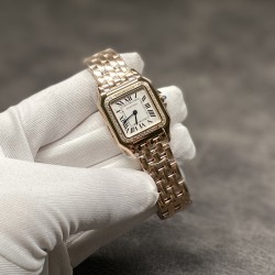 Cartier-Panthere Secrete De Ladies Small 22mm Dia RG/RG White AF Quartz