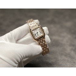 Cartier-Panthere Secrete De Ladies Small 22mm Dia RG/RG White AF Quartz