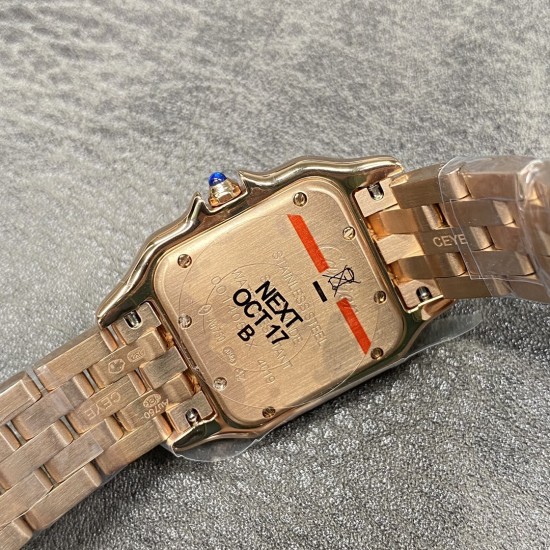 Cartier-Panthere Secrete De Ladies Small 22mm Dia RG/RG White AF Quartz