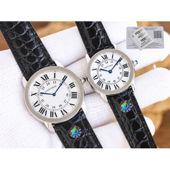 Cartier-Ronde Solo Date 30mm/36mm SS/LE White Dial 3WF MY9015