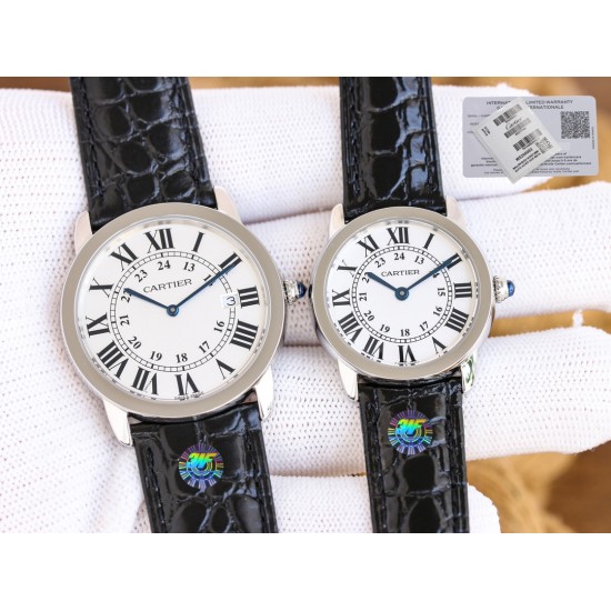 Cartier-Ronde Solo Date 30mm/36mm SS/LE White Dial 3WF MY9015