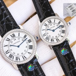 Cartier-Ronde Solo Date 30mm/36mm Diamonds SS/LE White Dial 3WF MY9015