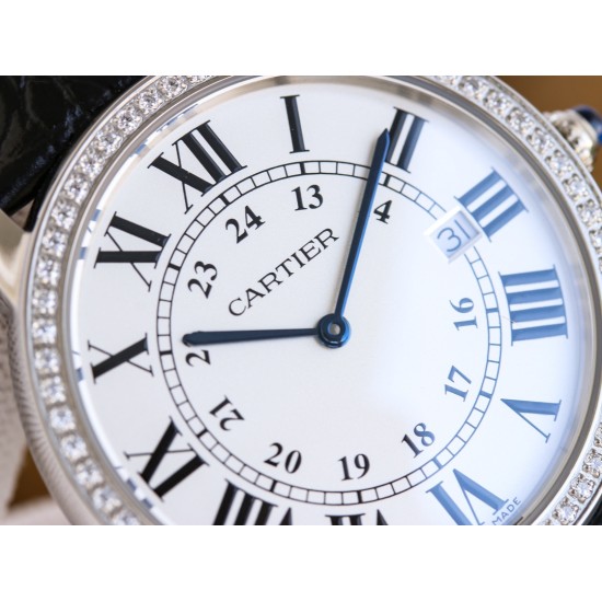Cartier-Ronde Solo Date 30mm/36mm Diamonds SS/LE White Dial 3WF MY9015