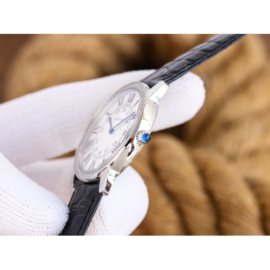 Cartier-Ronde Solo Date 30mm/36mm Diamonds SS/LE White Dial 3WF MY9015