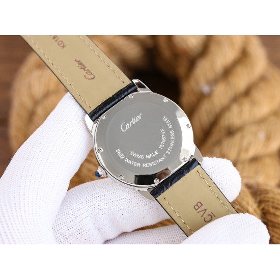 Cartier-Ronde Solo Date 30mm/36mm Diamonds SS/LE White Dial 3WF MY9015