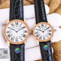 Cartier-Ronde Solo Date 30mm/36mm RG/LE White Dial 3WF MY9015