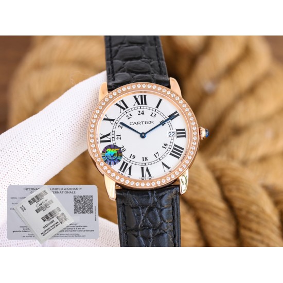 Cartier-Ronde Solo Date 30mm/36mm RG/LE White Dial 3WF MY9015