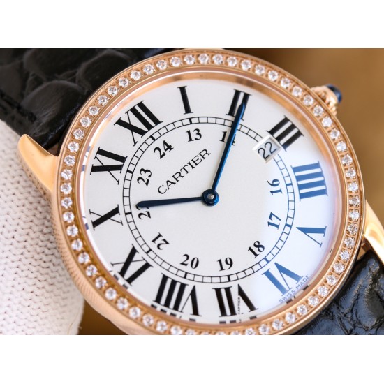 Cartier-Ronde Solo Date 30mm/36mm RG/LE White Dial 3WF MY9015