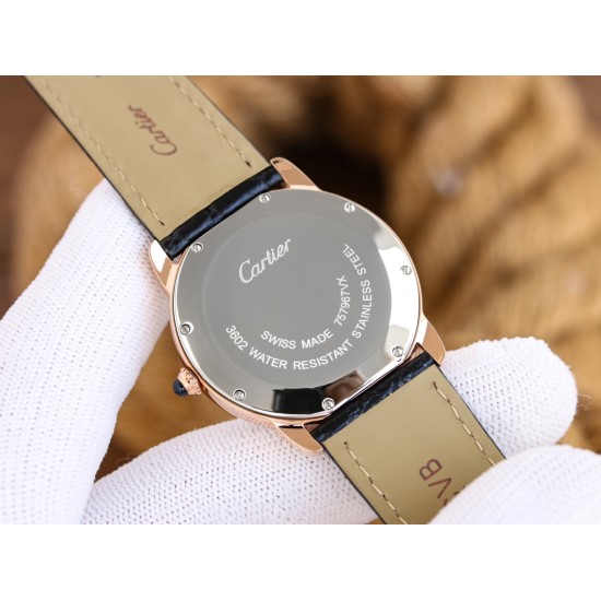 Cartier-Ronde Solo Date 30mm/36mm RG/LE White Dial 3WF MY9015