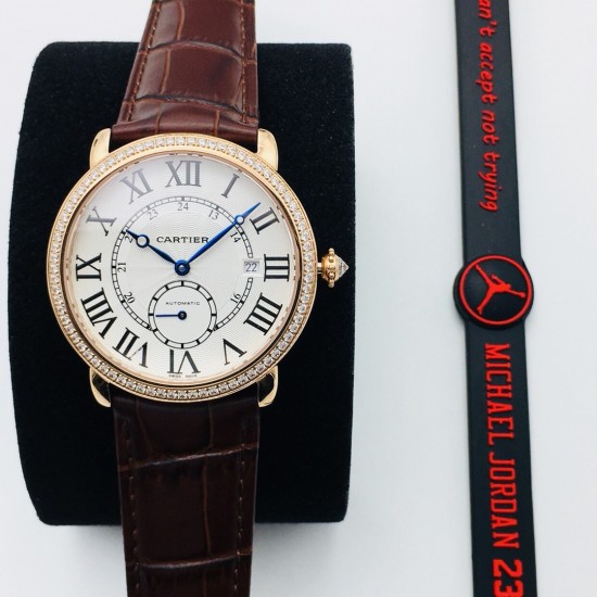 Cartier-Ronde Louis 40mm Diamonds RG/LE White Dial RMN EGF 1904-PS