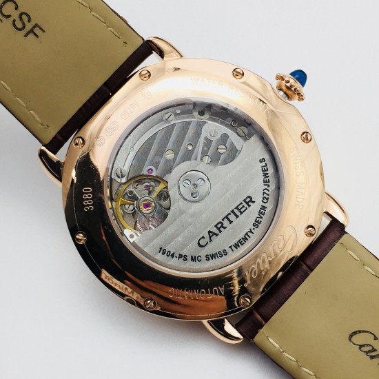 Cartier-Ronde Louis 40mm Diamonds RG/LE White Dial RMN EGF 1904-PS