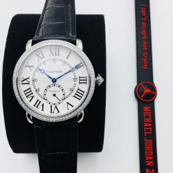Cartier-Ronde Louis 40mm Diamonds SS/LE White Dial RMN EGF 1904-PS