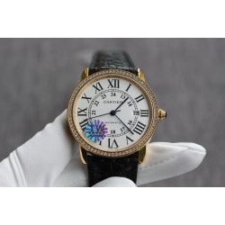 Cartier-Ronde Solo Date 42mm Dia RG/LE White Dial TWF MY9015