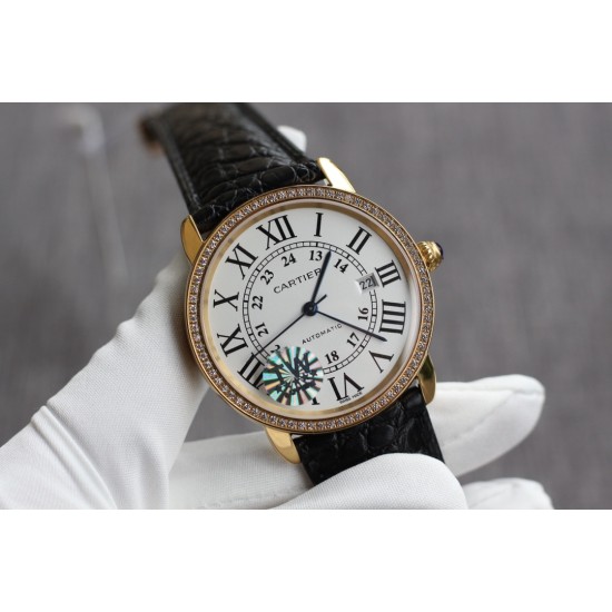 Cartier-Ronde Solo Date 42mm Dia RG/LE White Dial TWF MY9015