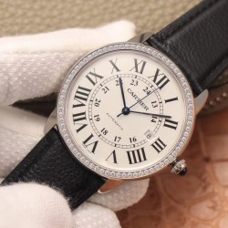 Cartier-Ronde Solo Date 42mm Dia SS/LE White Dial A8F MY9015