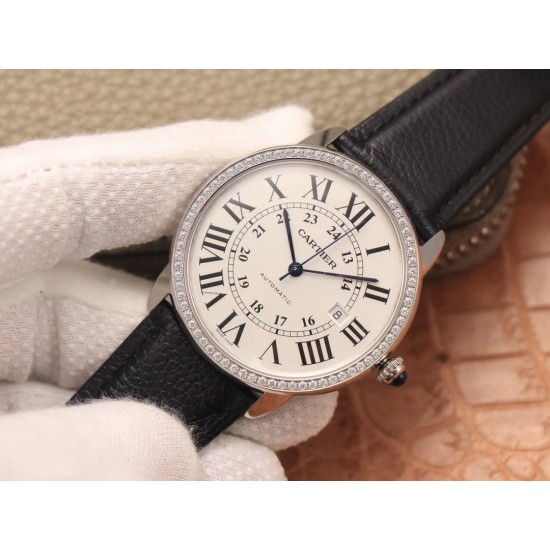 Cartier-Ronde Solo Date 42mm Dia SS/LE White Dial A8F MY9015