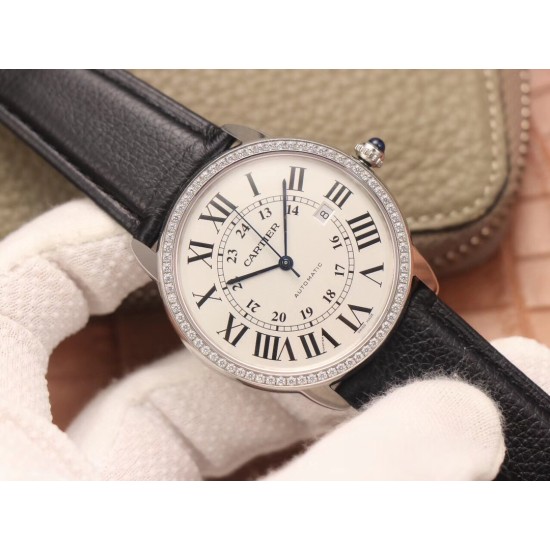 Cartier-Ronde Solo Date 42mm Dia SS/LE White Dial A8F MY9015