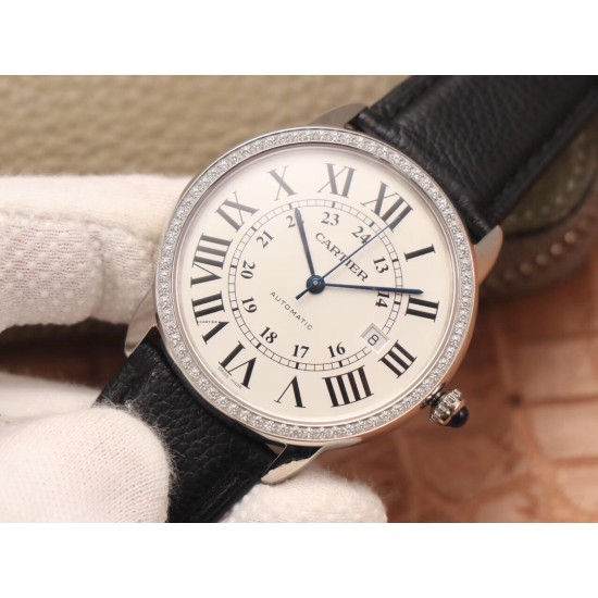 Cartier-Ronde Solo Date 42mm Dia SS/LE White Dial A8F MY9015