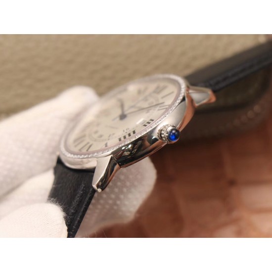 Cartier-Ronde Solo Date 42mm Dia SS/LE White Dial A8F MY9015