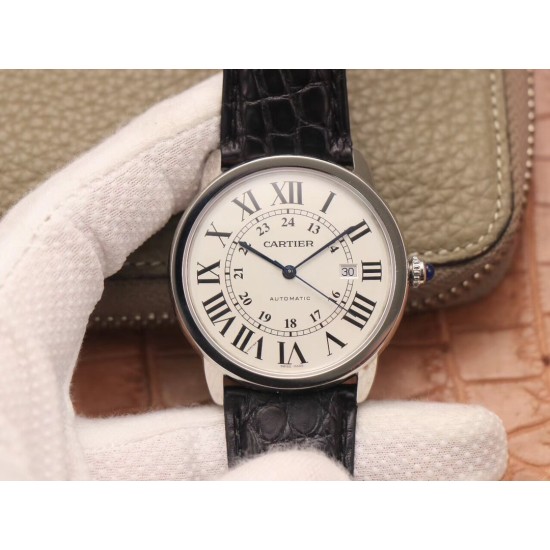 Cartier-Ronde Solo Date 42mm SS/LE White Dial A8F MY9015